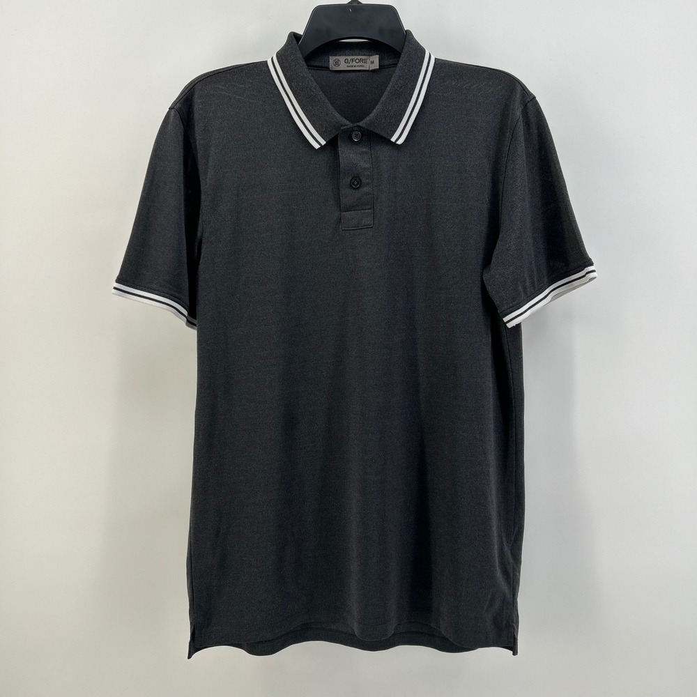 G/FORE Mens Charcoal Gray Short Sleeve Golf Polo Shirt G4MC0K30 Size M